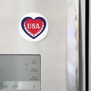 USA Patriotisches Rot Weiß Blau Herz Festiv 4. Jul Magnet