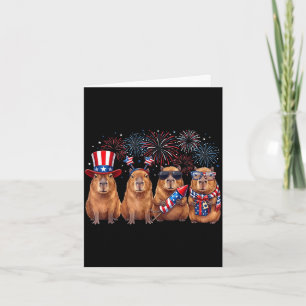 USA patriotisches süßes Capybara Männer Frauen Kin Karte