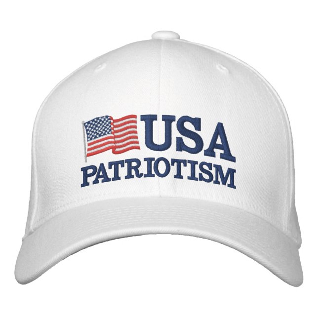USA Patriotism FLag W Bestickte Kappe (Vorderseite)