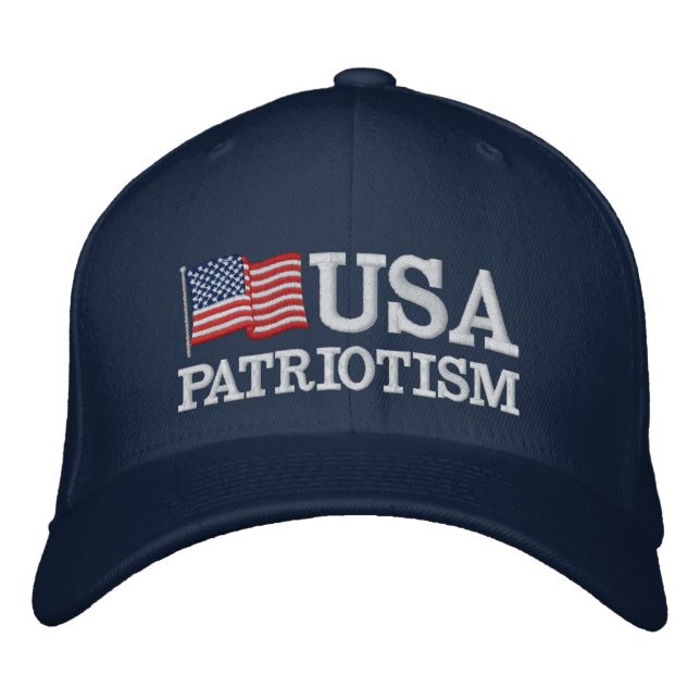 USA Patriotismus Flag B Bestickte Kappe (Vorderseite)
