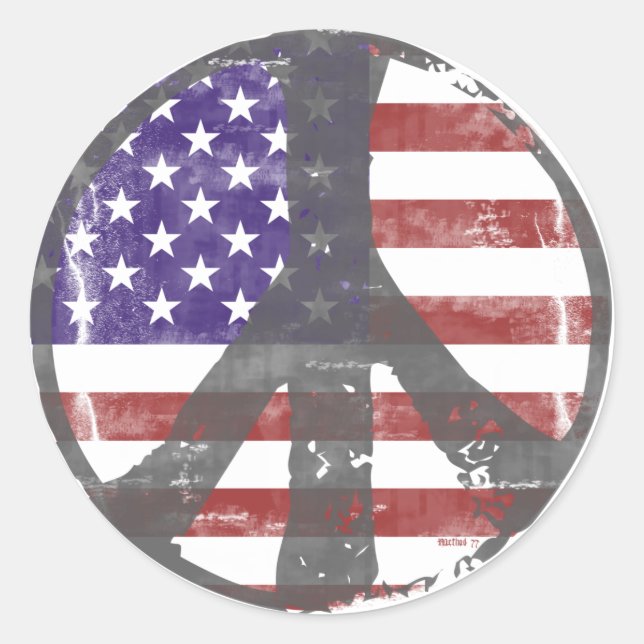 USA Peace Aufkleber (Vorderseite)