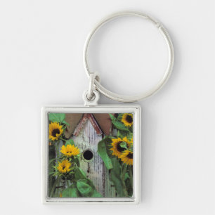 USA, Pennsylvania. Vogelhaus und Garten Schlüsselanhänger