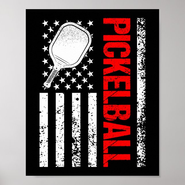 USA Pickleball American Flag Poster (Vorne)