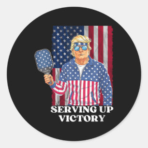 Usa Pickleball Champ Patriotic Trump Political &am Runder Aufkleber
