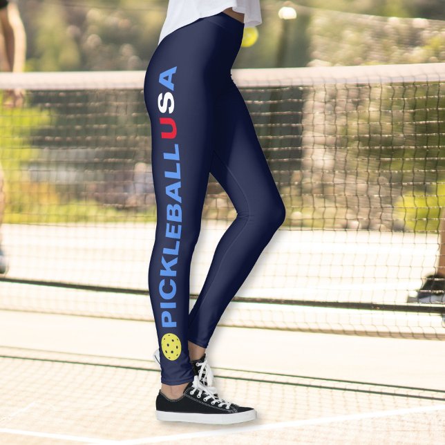 USA Pickleball Leggings Yellow Ball Rouge Blanc Bl (Créateur téléchargé)