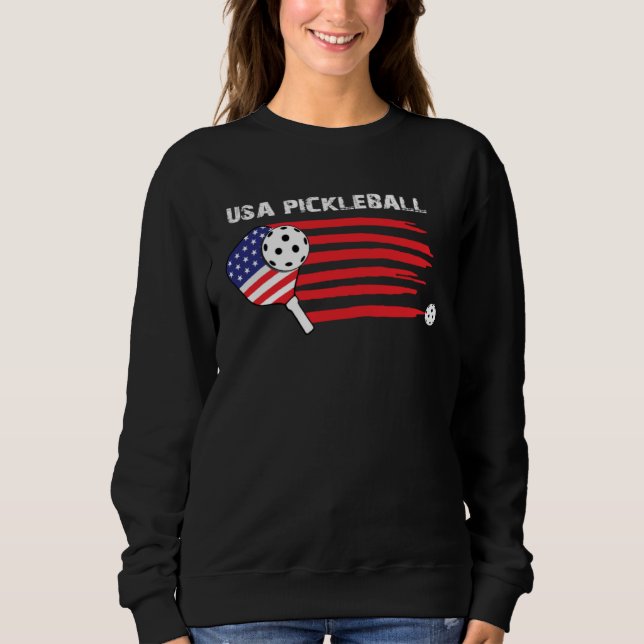 USA Pickleball Player Paddle Sweatshirt (Vorderseite)
