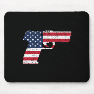 USA Pistol American Gun Flag 4. Juli Mousepad
