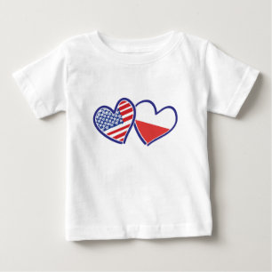 USA-POLEN-FLAG-HEARTS BABY T-SHIRT