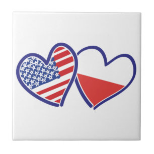 USA Polen Flaggenschwerpunkte Fliese