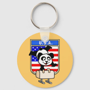 USA Pommel Horse Panda Schlüsselanhänger