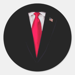 Usa Präsident Trump Anzug Lustiges Halloween Kostü Runder Aufkleber