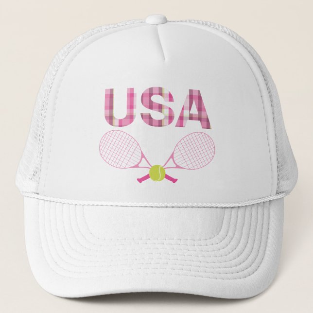 USA Preppy Tennis Truckerkappe (Vorderseite)