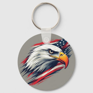USA Pride Geschenk – Weißkopfseeadler mit amerikan Schlüsselanhänger