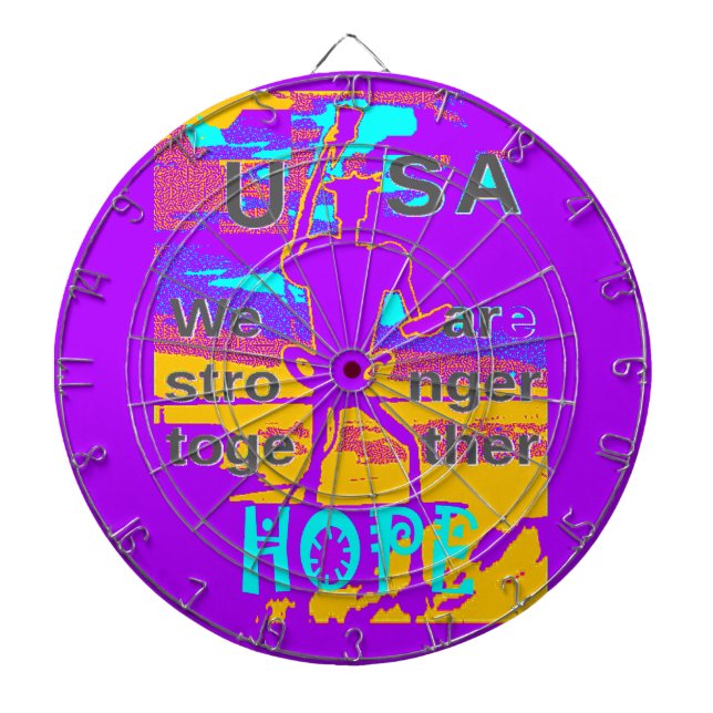 USA Psychedelic Hope: Neon Unity Art Dartscheibe (vorne)