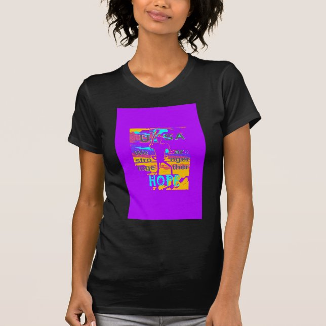 USA Psychedelic Hope: Neon Unity Art T-Shirt (Vorderseite)