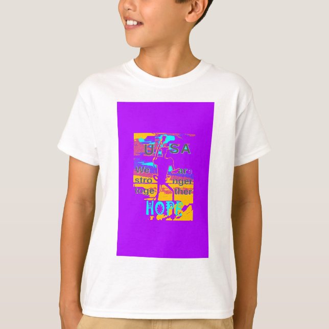 USA Psychedelic Hope: Neon Unity Art T-Shirt (Vorderseite)