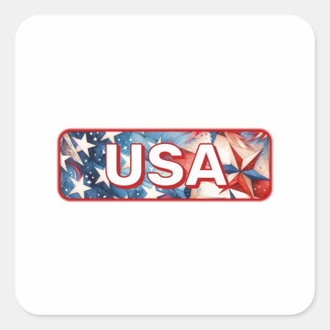 USA QUADRATISCHER AUFKLEBER (Vorderseite)