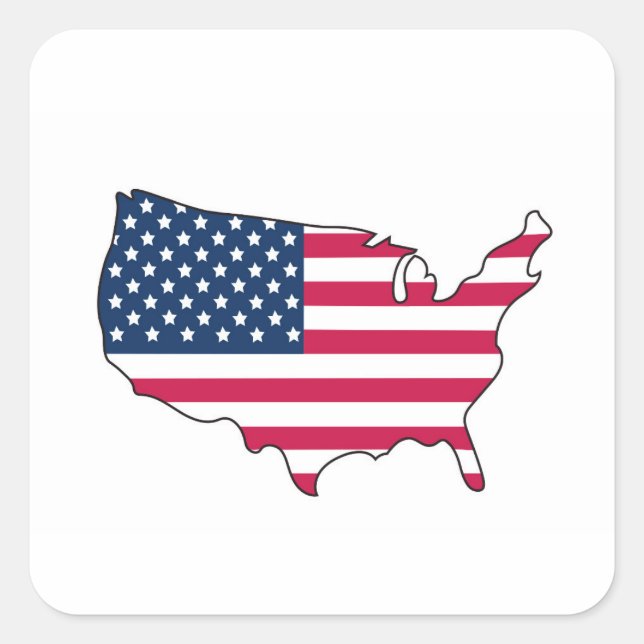 USA QUADRATISCHER AUFKLEBER (Vorderseite)