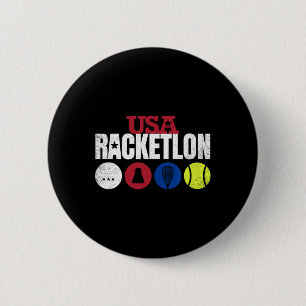 Usa Racketlon - Table Tennis Badminton Squash Tenn Button