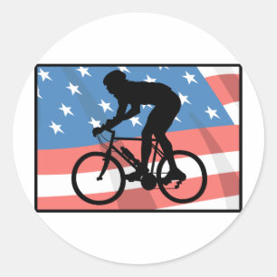 USA Radfahren Runder Aufkleber