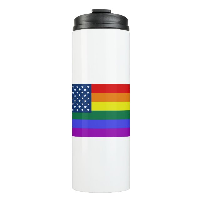 USA Rainbow Pride Thermosbecher (Vorderseite)