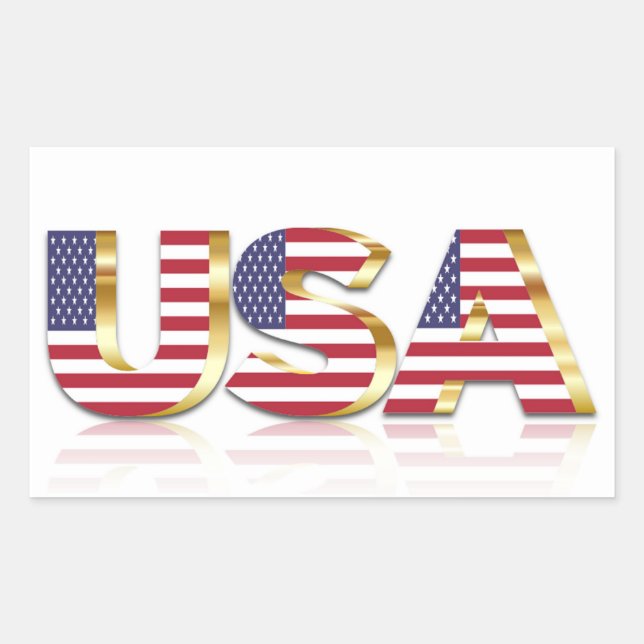USA RECHTECKIGER AUFKLEBER (Vorderseite)