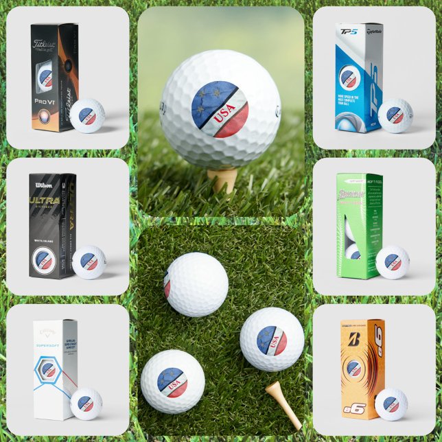 USA Red White and Blue American Flag Golfball (Von Creator hochgeladen)