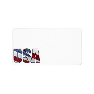 USA - Red White and Blue American Patriotic Flag Adressaufkleber