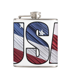 USA - Red White and Blue American Patriotic Flag Flachmann