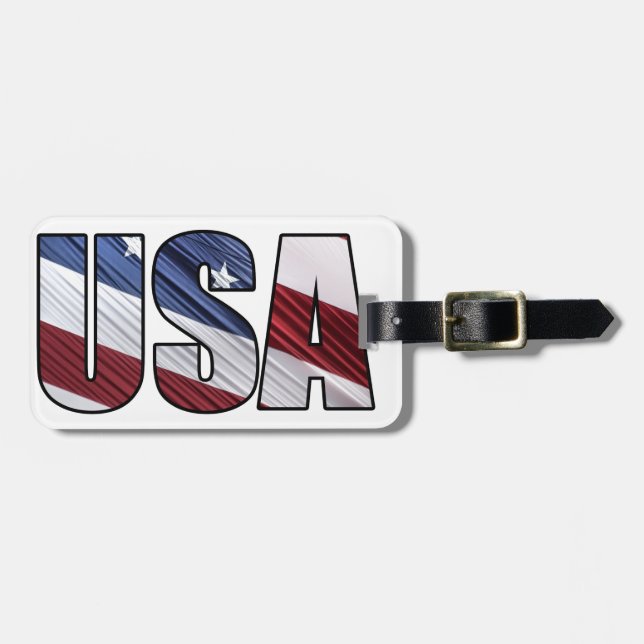 USA - Red White and Blue American Patriotic Flag Gepäckanhänger (Vorderseite horizontal)