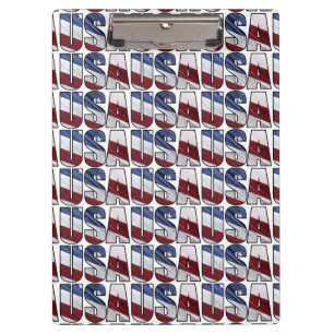 USA - Red White and Blue American Patriotic Flag Klemmbrett