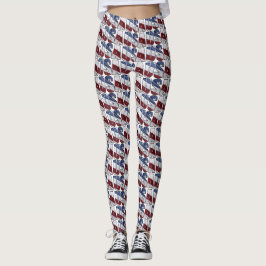 USA - Red White and Blue American Patriotic Flag Leggings