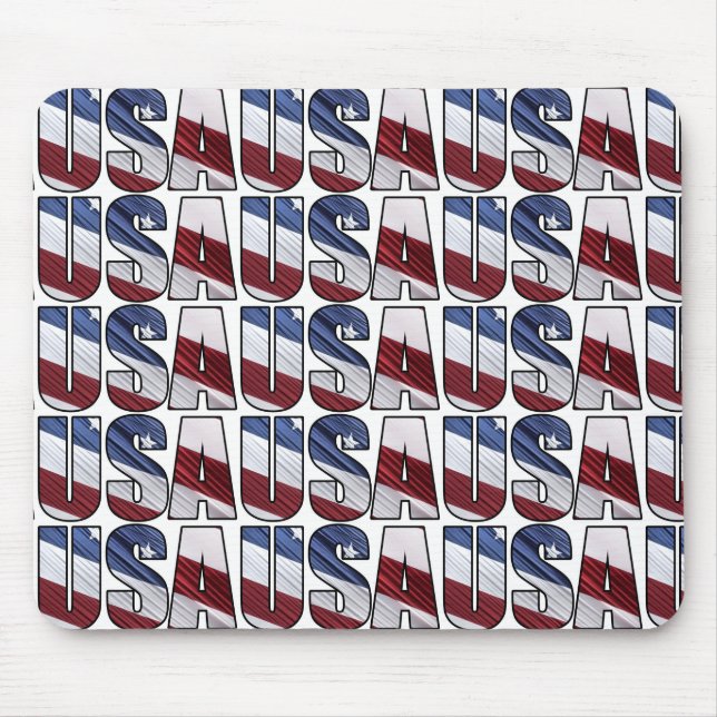 USA - Red White and Blue American Patriotic Flag Mousepad (Vorne)