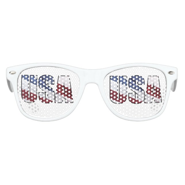 USA - Red White and Blue American Patriotic Flag Partybrille (Vorderseite)