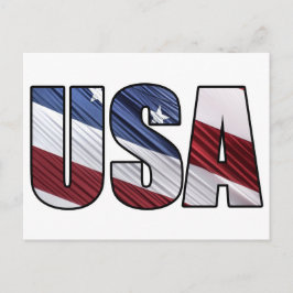 USA - Red White and Blue American Patriotic Flag Postkarte