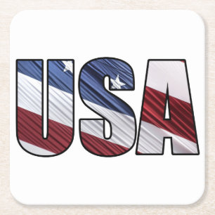 USA - Red White and Blue American Patriotic Flag Rechteckiger Pappuntersetzer