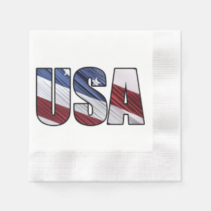 USA - Red White and Blue American Patriotic Flag Serviette