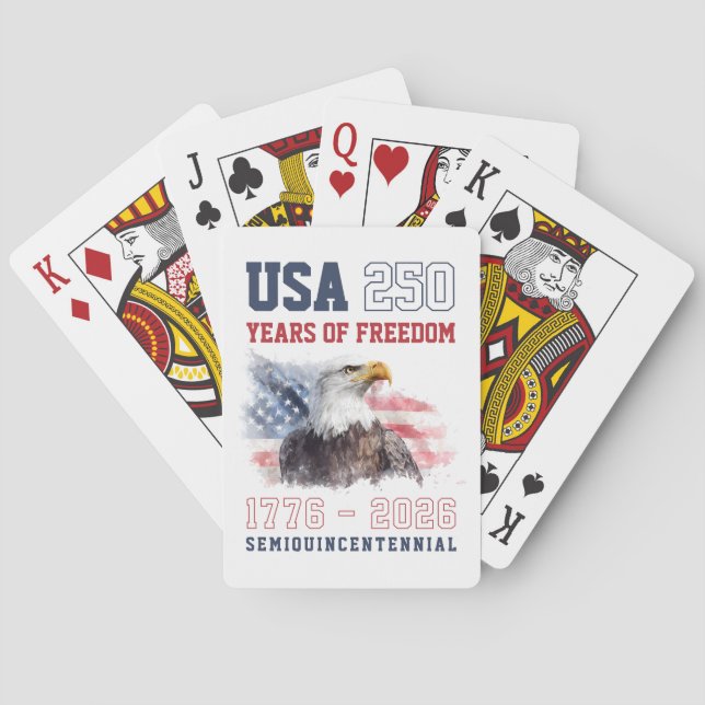 USA Red White and Blue America's 250th Anniversary Spielkarten (Rückseite)