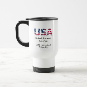 USA Red White and Blue Flag Art, American Citizen Reisebecher
