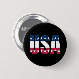 USA Red White and Blue mit Stars Button