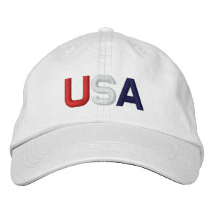 USA Red White Blue bestickt mit White Hat Bestickte Kappe