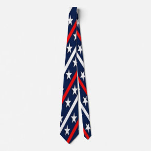 USA Red White & Blue Patriotic Trendy Modern Men's Krawatte