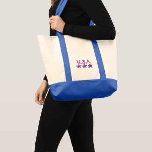 USA Red White Blue Stars Bag Tragetasche