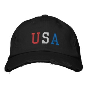 USA Retro-Stil Amerikanisch Rot Weiß Blau Bestickte Baseballkappe