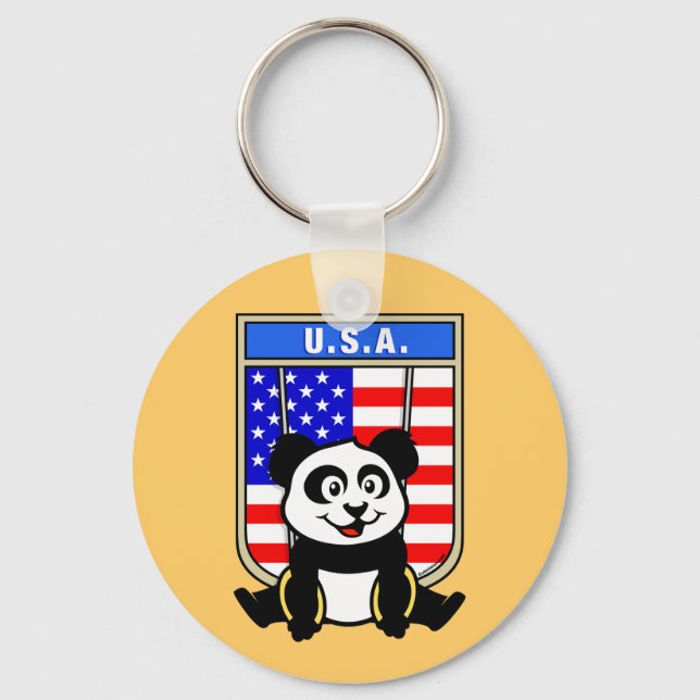 USA Rings Panda Schlüsselanhänger (Vorderseite)