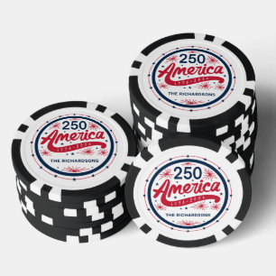 USA Rot Weiß Blau Amerikas 250. Jubiläum Pokerchips