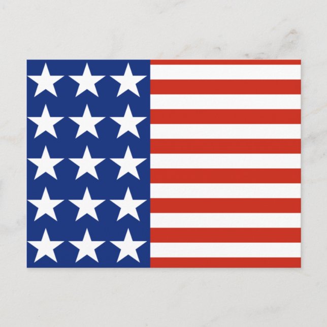 USA - Rot-Weiß- und Blausteine-Flag Postkarte (Vorderseite)