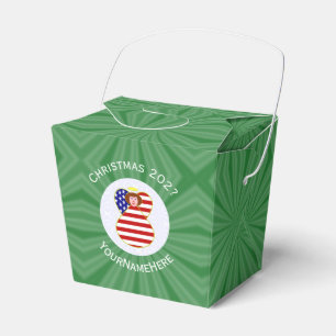 USA Roter Haar Engel Weihnachtsflagge Personalisie Geschenkschachtel