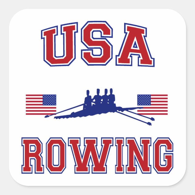USA Rowing Quadratischer Aufkleber (Vorderseite)
