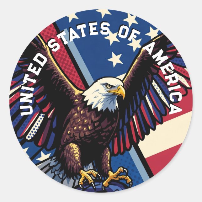 USA RUNDER AUFKLEBER (Vorderseite)